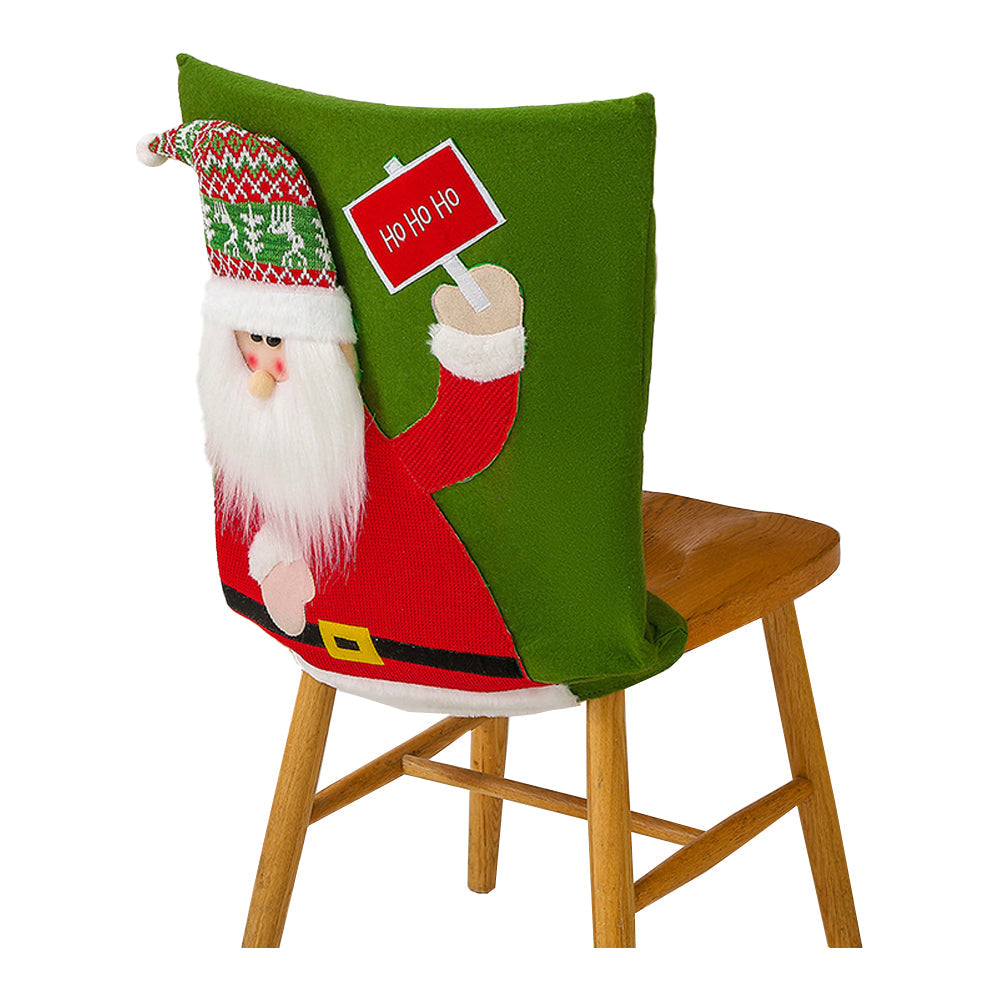 2 X Christmas Chair Covers Santa Snowman Dining Chair Back Covers Xmas Decor