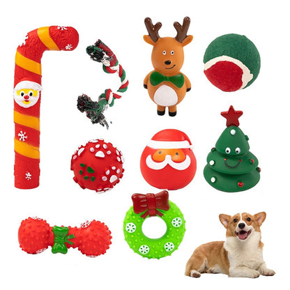 3 Sets of Squeaky Christmas Dog Toy Set Festive Dog Chew Toy - Toy Set 1 + 2 + 3