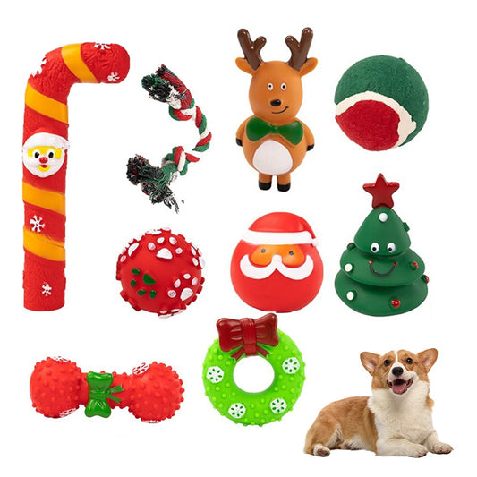 3 Sets of Squeaky Christmas Dog Toy Set Festive Dog Chew Toy - Toy Set 1 + 2 + 3
