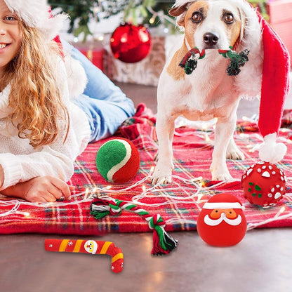 3 Sets of Squeaky Christmas Dog Toy Set Festive Dog Chew Toy - Toy Set 1 + 2 + 3