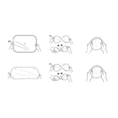 6 Pcs Set Car Windshield Sun Shade Sun Visor Protector for Side Window Front and Rear Windshield