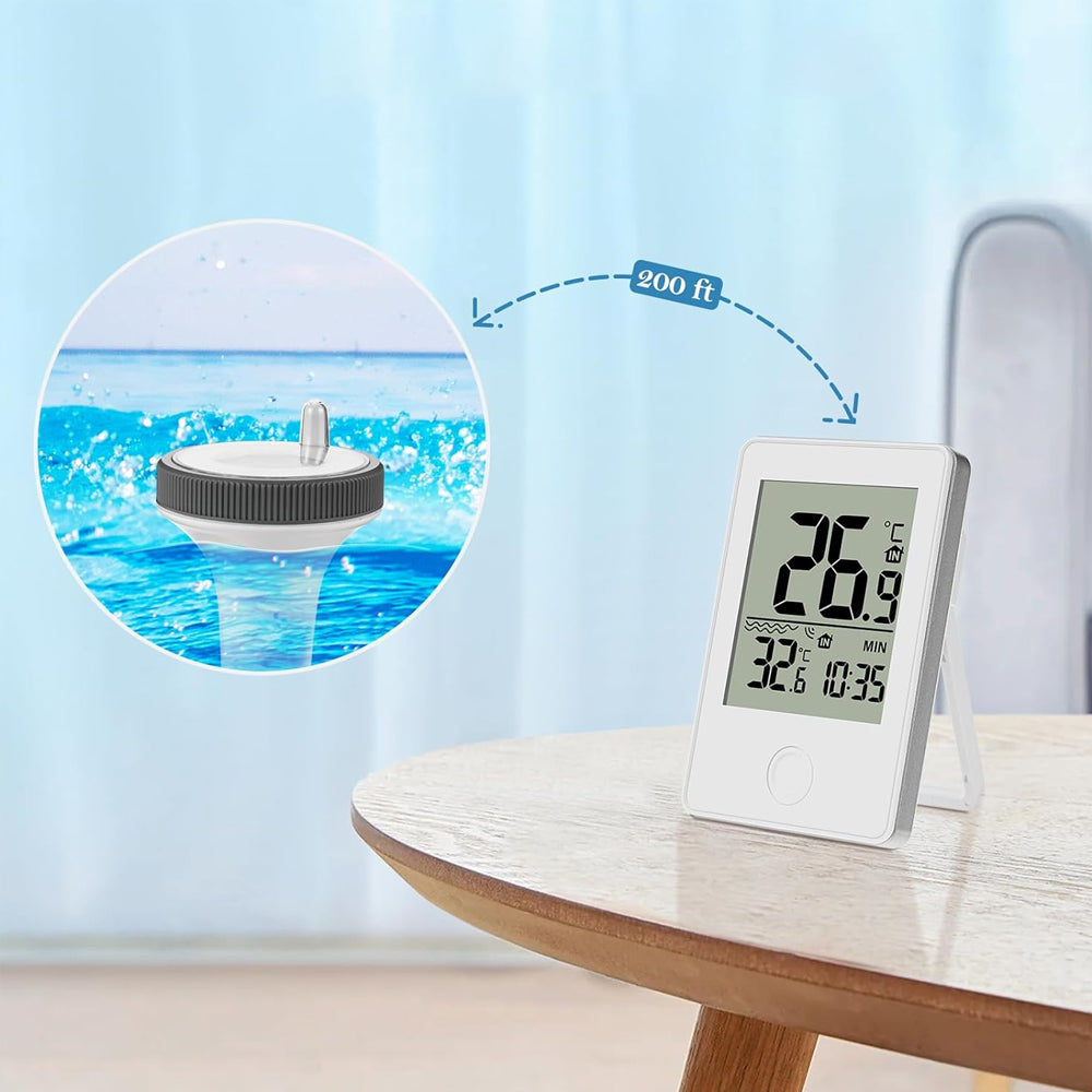 Pool Thermometer Floating Easy Read Wireless Digital Water Thermometer for Indoor and Outdoor