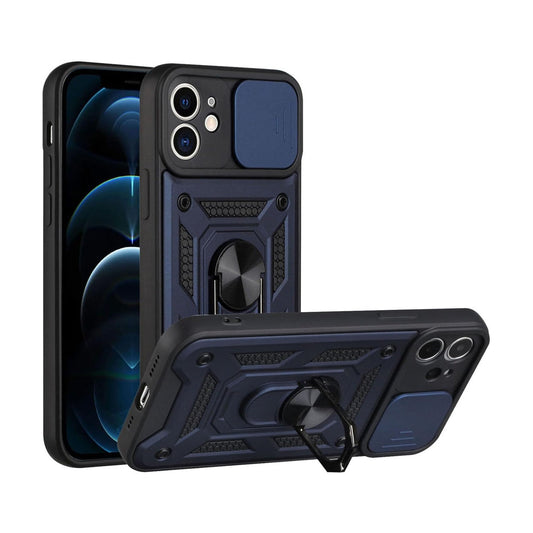 For iPhone 15 Series Stand Case Anti-Scratch Shockproof Protective Case Blue