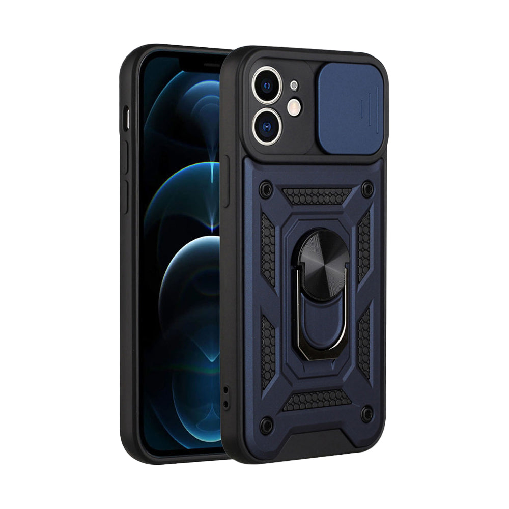 For iPhone 15 Series Stand Case Anti-Scratch Shockproof Protective Case Blue