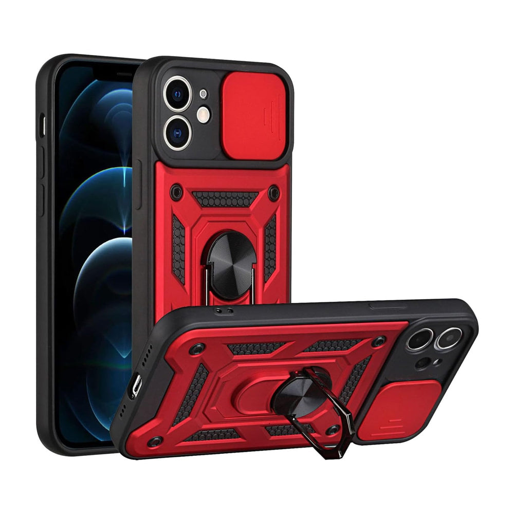 For iPhone 15 Series Stand Case Anti-Scratch Shockproof Protective Case Red