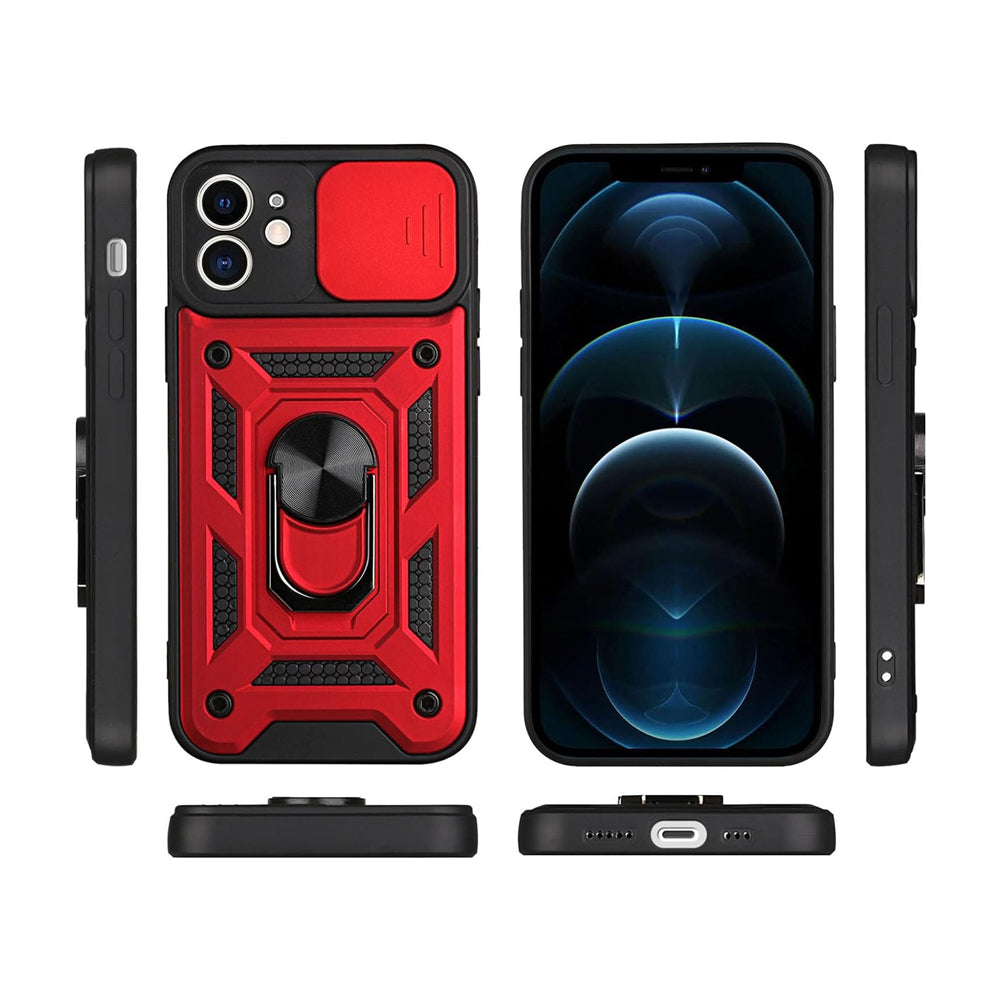 For iPhone 15 Series Stand Case Anti-Scratch Shockproof Protective Case Red