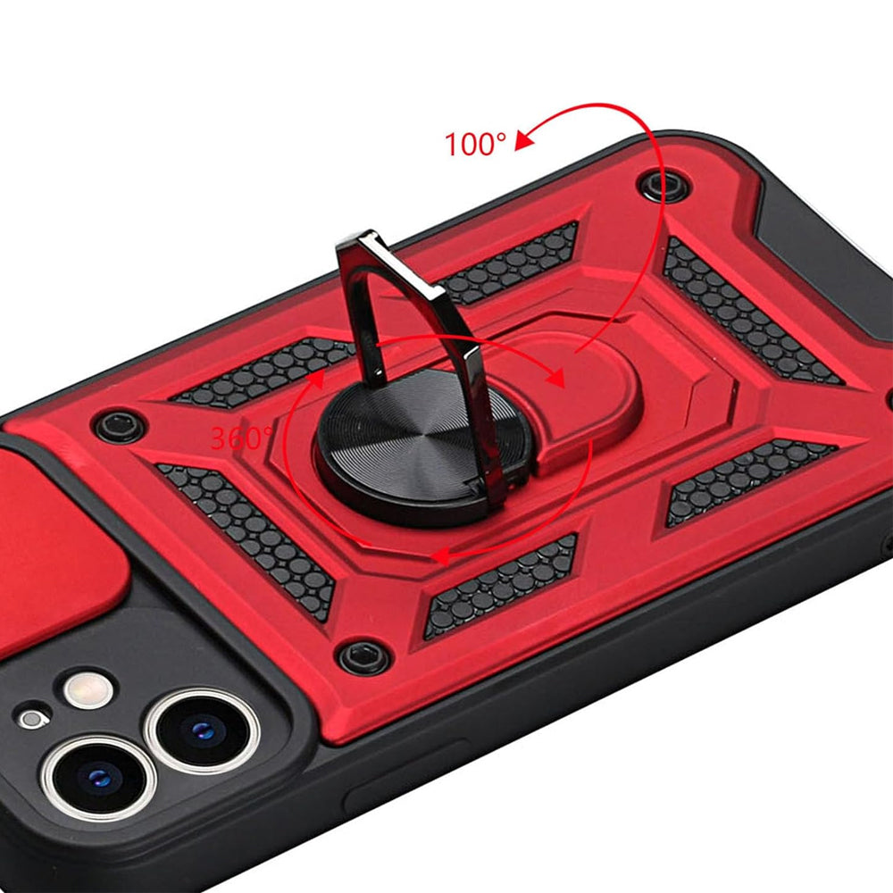 For iPhone 15 Series Stand Case Anti-Scratch Shockproof Protective Case Red