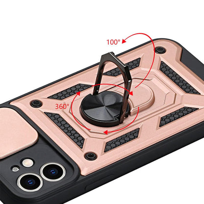 For iPhone 15 Series Stand Case Anti-Scratch Shockproof Protective Case Rose Gold