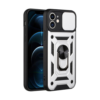 For iPhone 15 Series Stand Case Anti-Scratch Shockproof Protective Case Silver