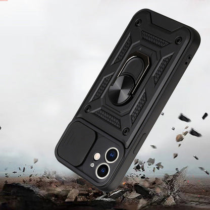 For iPhone 15 Series Stand Case Anti-Scratch Shockproof Protective Case Black