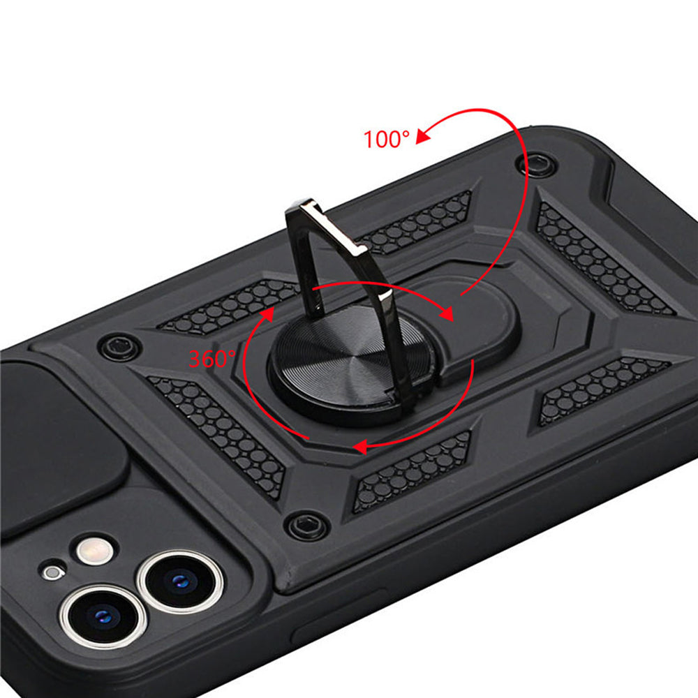 For iPhone 15 Series Stand Case Anti-Scratch Shockproof Protective Case Black