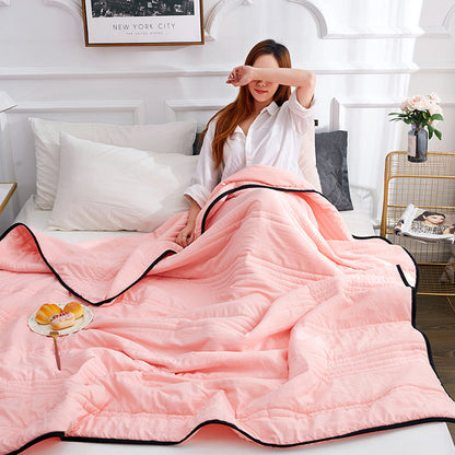 Summer Blankets Air Condition Comfort Lightweight Thin Quilt Pink