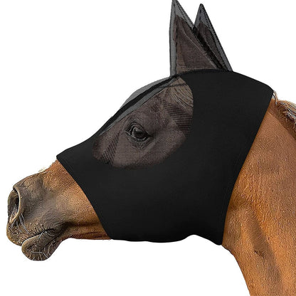 2Pcs Horse Fly Mask with Ears Cover - Black + Purple