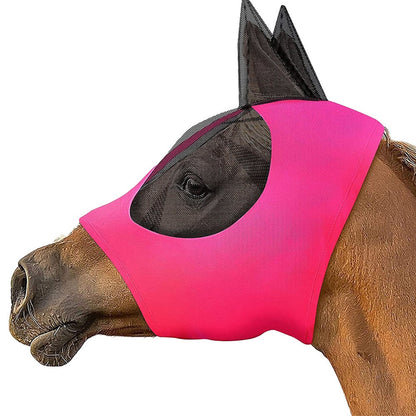 2Pcs Horse Fly Mask with Ears Cover - Blue + Rose Red