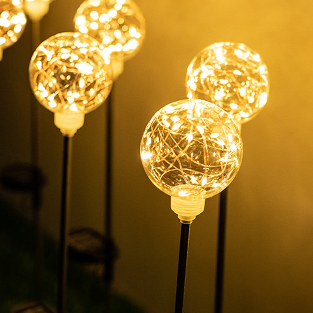 4Pcs Solar Globe Light Water-resistant Yard Stake Light Garden Landscape Light