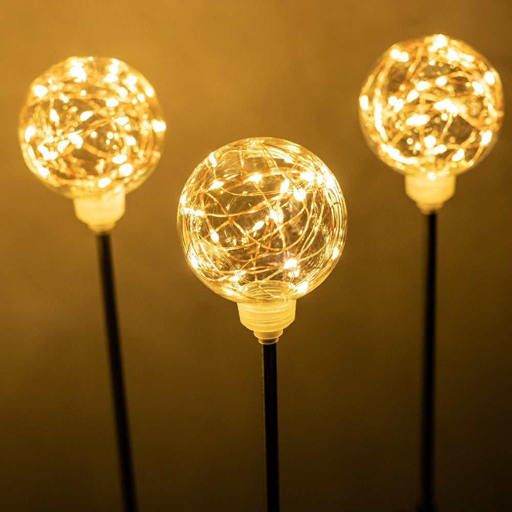 4Pcs Solar Globe Light Water-resistant Yard Stake Light Garden Landscape Light
