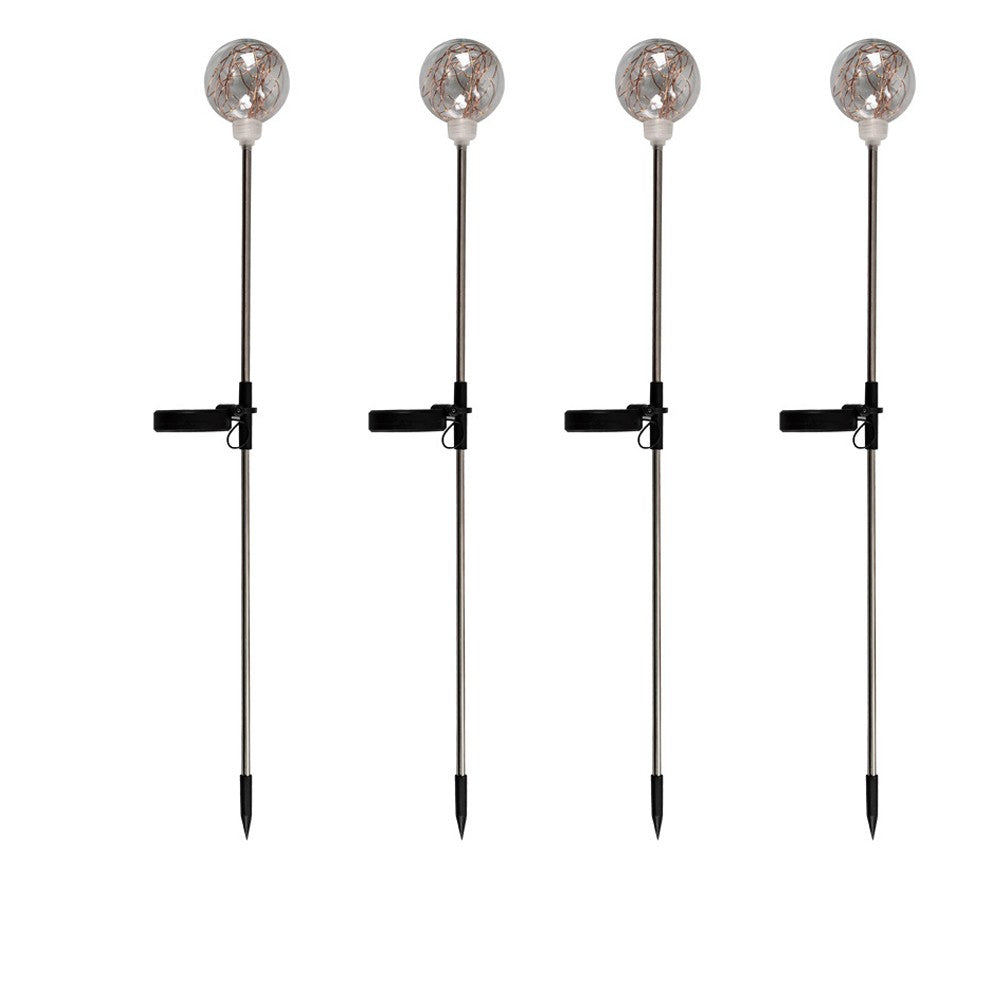 4Pcs Solar Globe Light Water-resistant Yard Stake Light Garden Landscape Light