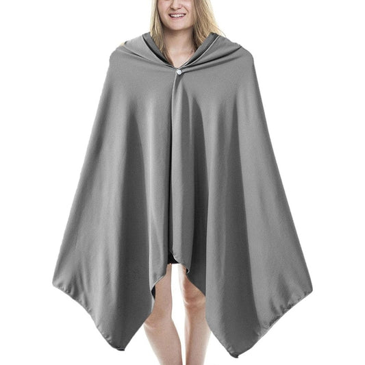 Cooling Beach Poncho Quick Drying Beach Hoodie Sun Protection Cloak Grey