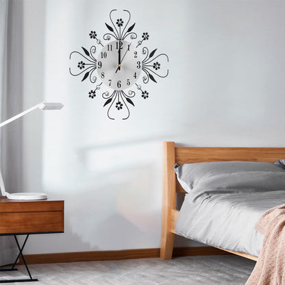 Metal Wall Clock 33cm Modern Round Silent Clock Home Decor Black