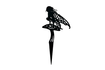 Metal Fairy Silhouette Stake Outdoor Garden Yard Decor Style 3