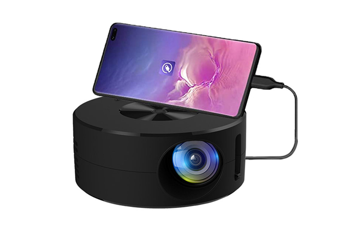 Mini Projector Portable Home Nightlight Projector Compatible with Home Bedroom-Black