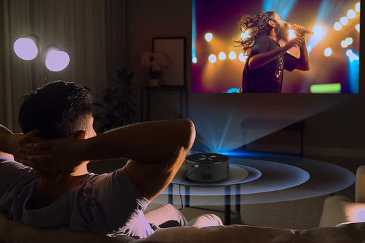 Mini Projector Portable Home Nightlight Projector Compatible with Home Bedroom-Black