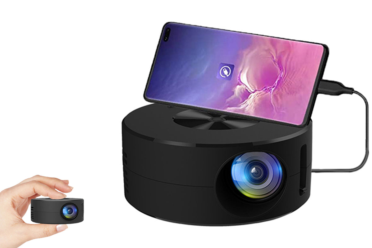 Mini Projector Portable Home Nightlight Projector Compatible with Home Bedroom-Black