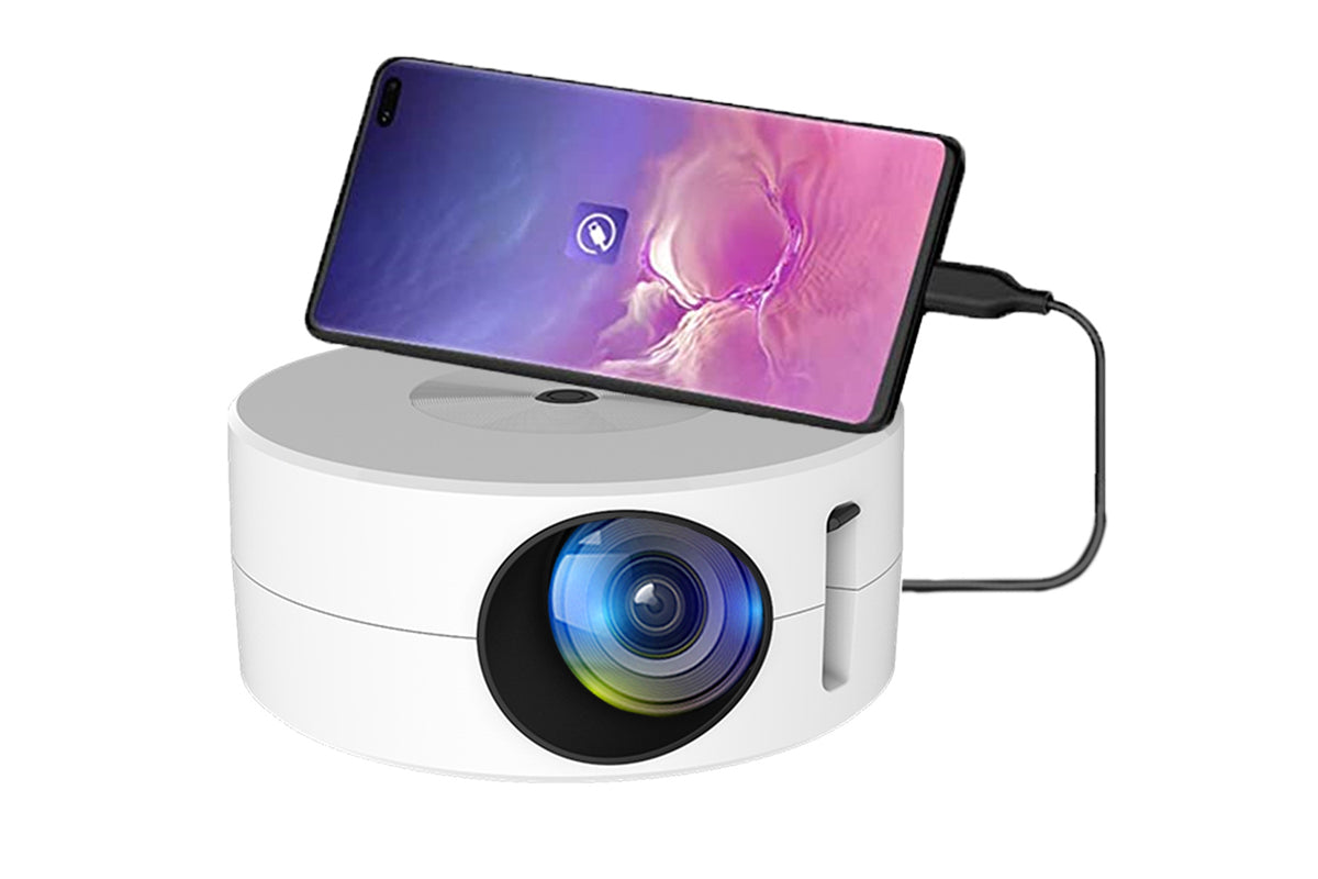 Mini Projector Portable Home Nightlight Projector Compatible with Home Bedroom-White