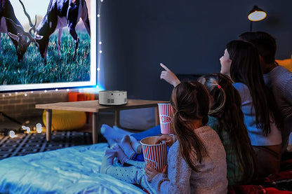 Mini Projector Portable Home Nightlight Projector Compatible with Home Bedroom-White