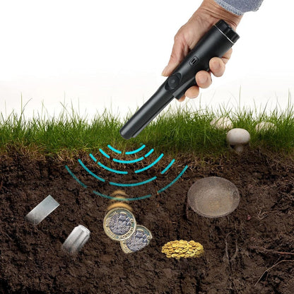 Handheld Water-resistant Metal Detector Automatic Pinpointer Black