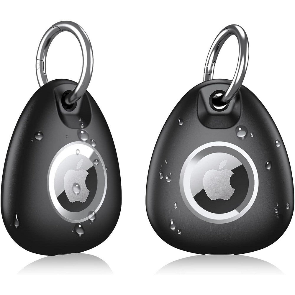 2Pcs Shockproof Protective Case Cover for Apple AirTag with Anti-lost Keyring