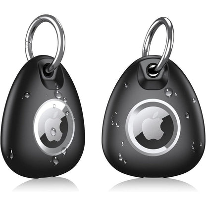 2Pcs Shockproof Protective Case Cover for Apple AirTag with Anti-lost Keyring