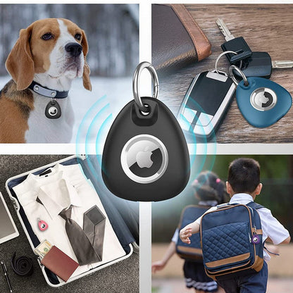 4Pcs Shockproof Protective Case Cover for Apple AirTag with Anti-lost Keyring