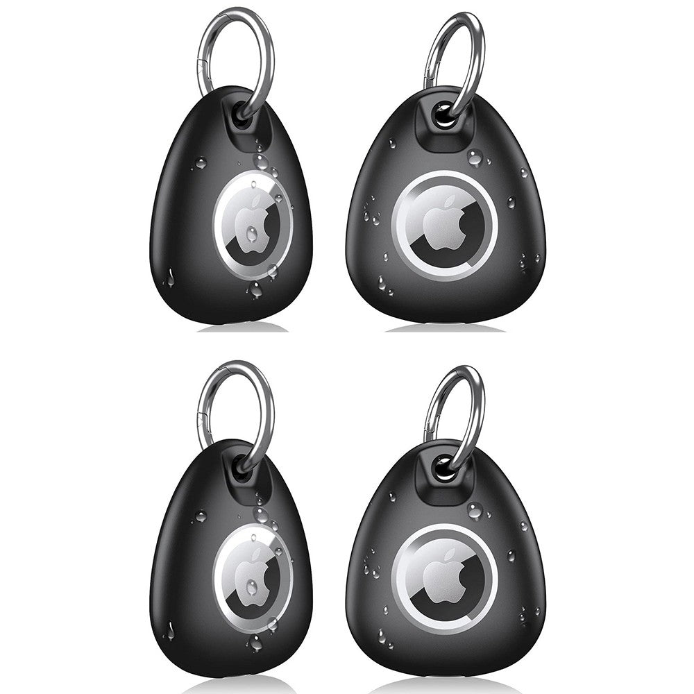 4Pcs Shockproof Protective Case Cover for Apple AirTag with Anti-lost Keyring