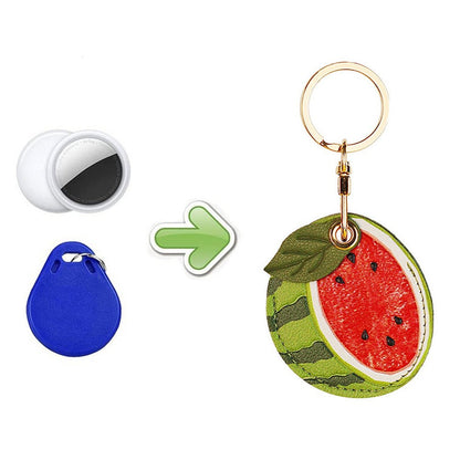 1Pc for Apple AirTag Protective Case Holder with Keychain Ring - Watermelon