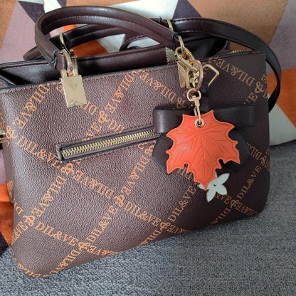 1Pc for Apple AirTag Protective Case Holder with Keychain Ring - Maple Leaf