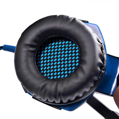 3.5mm Gaming Headset with Mic and LED Light for PC Mac Laptop Blue
