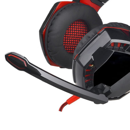 3.5mm Gaming Headset with Mic and LED Light for PC Mac Laptop Red
