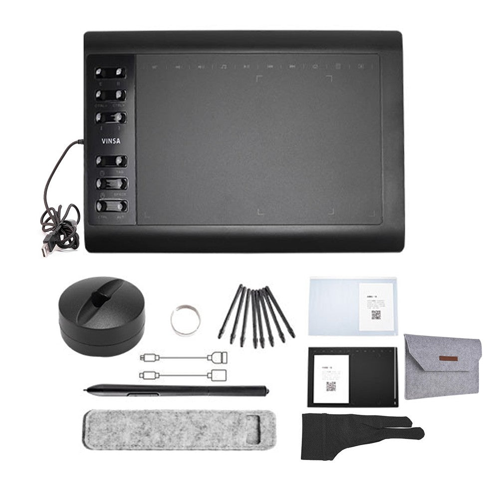 Digital Graphic Board Set Drawing Painting Animation Tablet Pad with Stylus