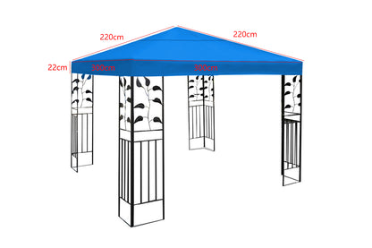 Gazebo Top Cover Replacement Canopy Cover for Outdoor Garden Yard Patio-Blue