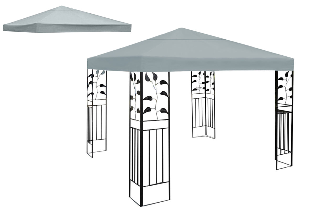 Gazebo Top Cover Replacement Canopy Cover for Outdoor Garden Yard Patio-Gray