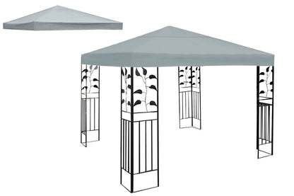 Gazebo Top Cover Replacement Canopy Cover for Outdoor Garden Yard Patio-Gray