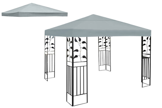Gazebo Top Cover Replacement Canopy Cover for Outdoor Garden Yard Patio-Gray