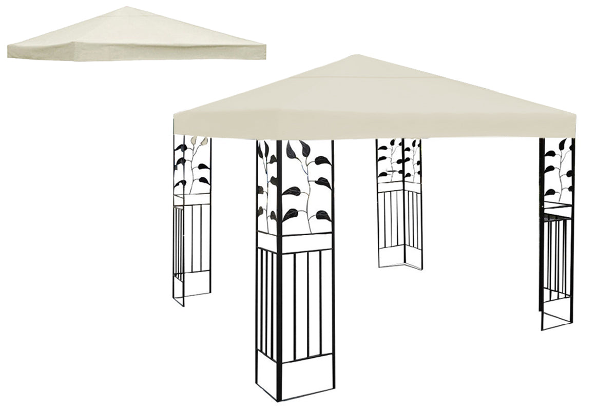 Gazebo Top Cover Replacement Canopy Cover for Outdoor Garden Yard Patio-Beige