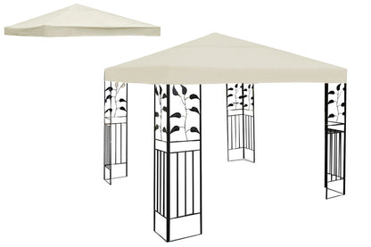 Gazebo Top Cover Replacement Canopy Cover for Outdoor Garden Yard Patio-Beige