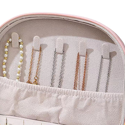 2Pcs Double Layer Jewelry Box PU Leather Jewelry Storage Case - Black + Pink