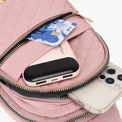 2Pcs Women Chest Bag Sling Bag Crossbody Bag Shoulder Bag - Black + Pink