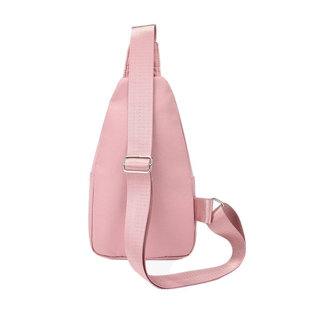 2Pcs Women Chest Bag Sling Bag Crossbody Bag Shoulder Bag - Black + Pink