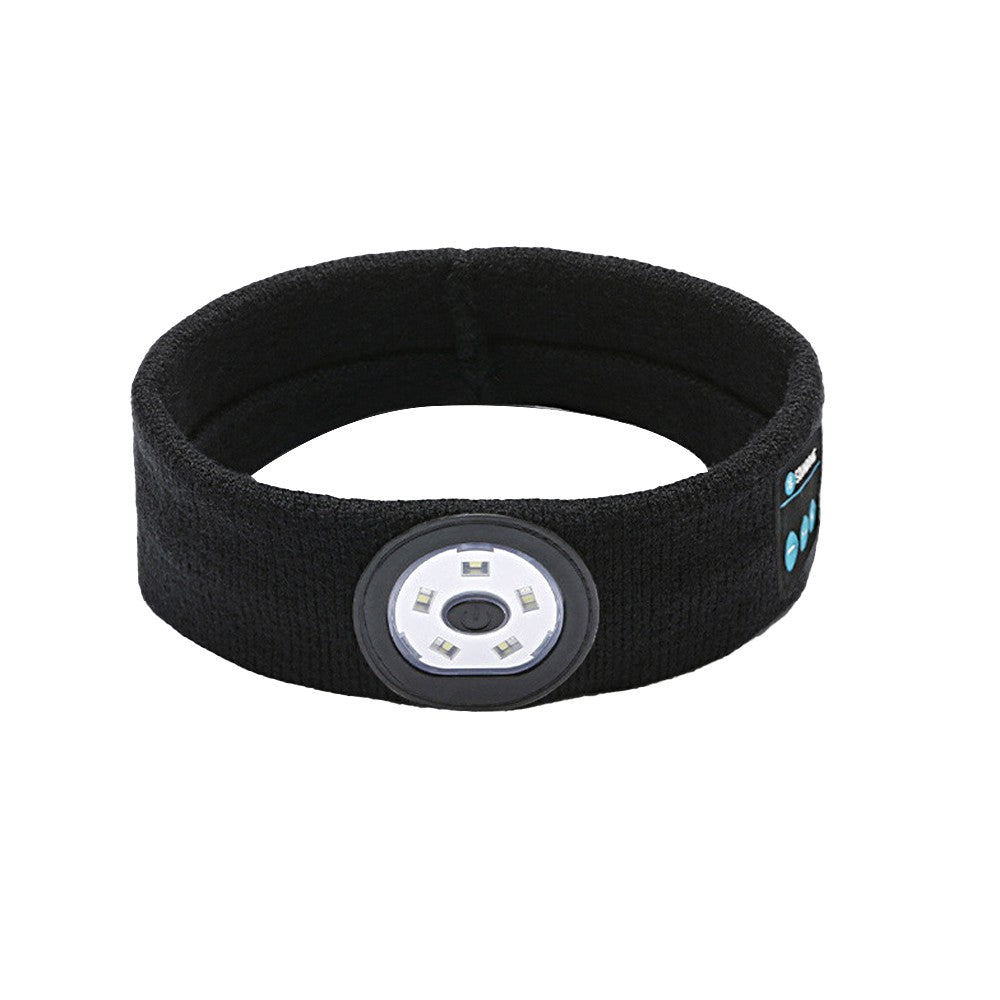 Bluetooth Headband Headphone Wireless Music Sports Headband with Headlamp