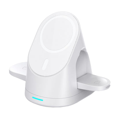3-in-1 Wireless Magnetic Charger Qi Fast Charging Stand for iPhone Airpods White